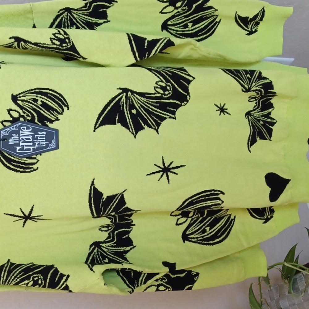 Neon Yellow Bat Sweater - Picture 5 of 13